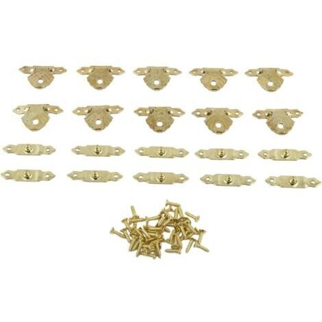 Set di 10 fermagli con 40 viti in ferro per portagioie, scatole di legno, lucchetti, piccole chiusure in bronzo anticato