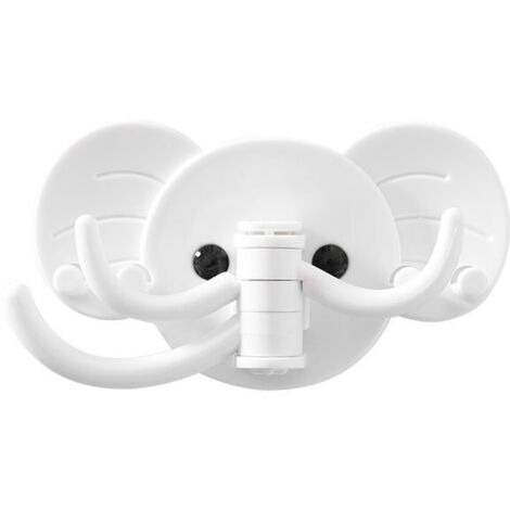 Set di 10 ganci adesivi creativi a forma di simpatico elefantino, robusti ganci da parete, ganci da cucina multiuso (non sono necessari chiodi) - (Colore: Bianco)