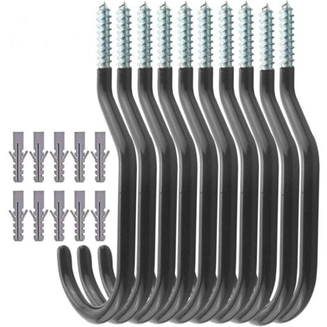 Set di 10 ganci per biciclette, supporto per biciclette da parete, robusto gancio da soffitto per organizzare garage, capannoni, giardini e ripostigli.