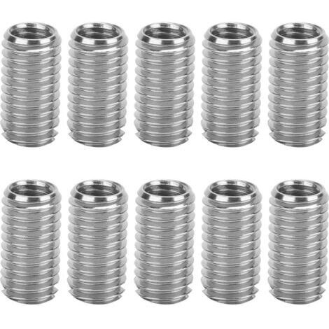 Set di 10 inserti filettati maschio e femmina in acciaio inox, con filettature M6x1,0 mm e M8x1,25 mm. Strumento di riparazione per filettature danneggiate.