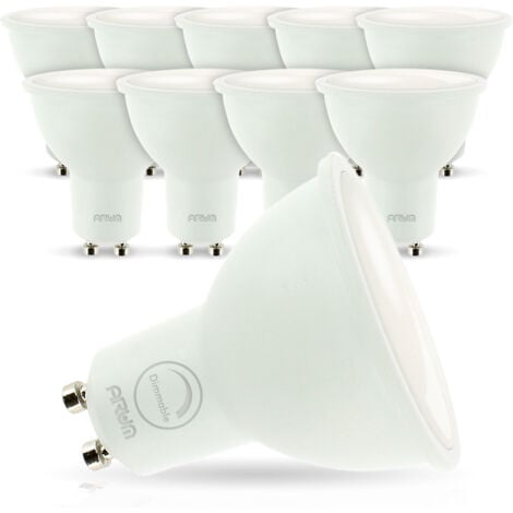 set di 10 lampadine a LED GU10 7W eq. 60W dimmerabile Température de Couleur:  Blanc chaud 2700K