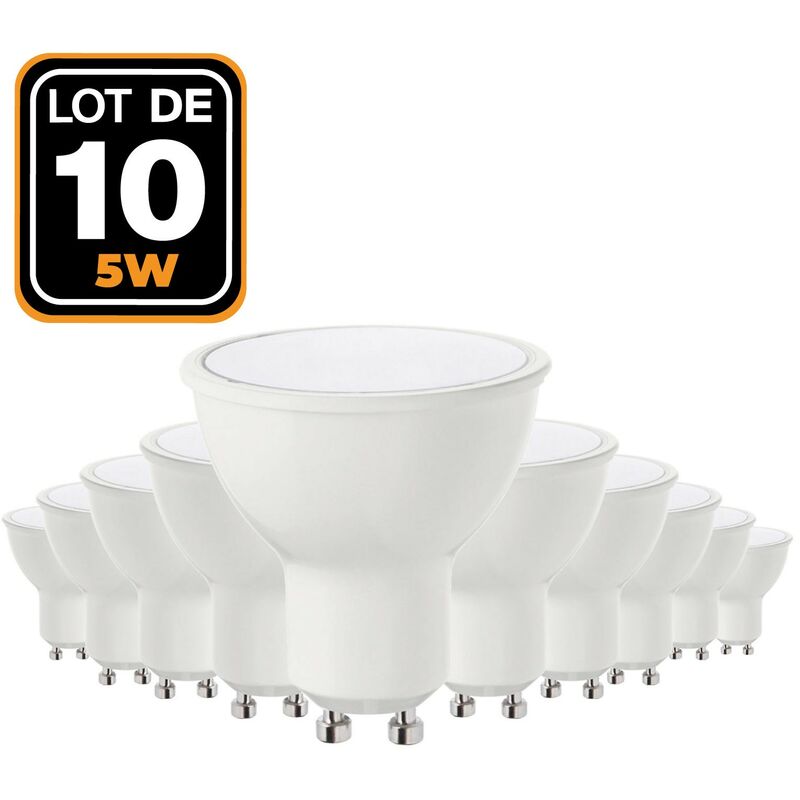 Image of Europalamp - Lotto di 10. Lampadina led 5W 6000K Luce fredda. GU10 led Alta luminosità