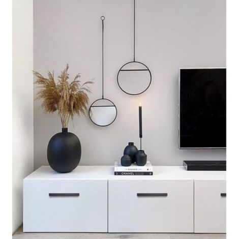 Set di 10 maniglie moderne in lega di alluminio nera per ante di armadi, cassetti e mobili, foro centrale 192 mm