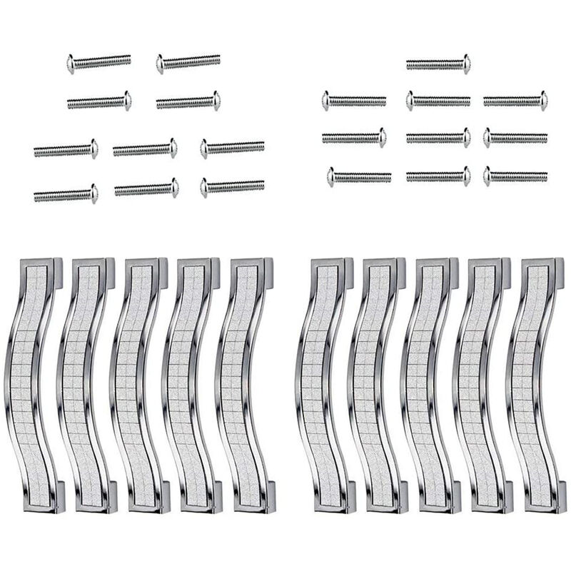 Set di 10 Maniglie Armadietti in Cristallo 96mm
