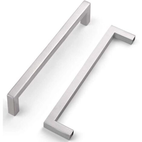 Set di 10 maniglie per mobili da cucina, maniglie per cassetti, maniglie per ante di armadi in acciaio inox color argento, interasse 96 mm (10,83,51,2 cm).