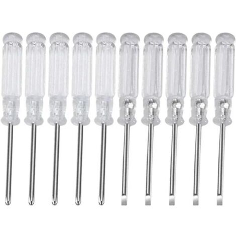 Set di 10 piccoli cacciaviti da 9,5 cm (3,74 pollici), inclusi un cacciavite a testa piatta e un cacciavite a croce, guida multifunzione per la riparazione dei giocattoli (set da 10 pezzi)