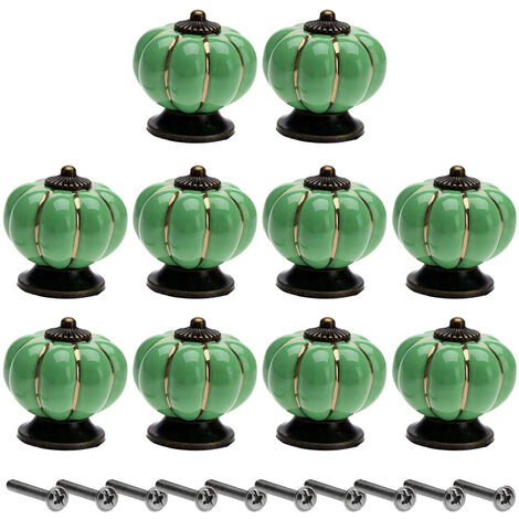 POMELLI PER MOBILI Set 6-8-10 Pz. Maniglie Verde Bianco Ceramica Pulsanti  GW EUR 18,07 - PicClick IT