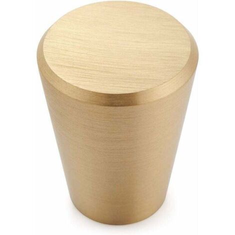 Set di 10 pomelli per mobili in ottone massiccio per armadi, cassetti e guardaroba, cono dorato da 20 mm