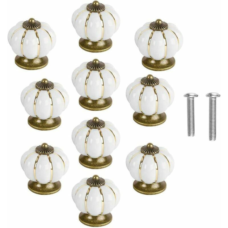 Ayyqh - Set di 10 pomelli vintage in ceramica a