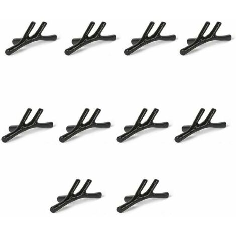 Set di 10 pomelli vintage in lega di zinco a forma di ramo per armadi, cassetti, guardaroba, mobili da cucina, camere da letto (neri)