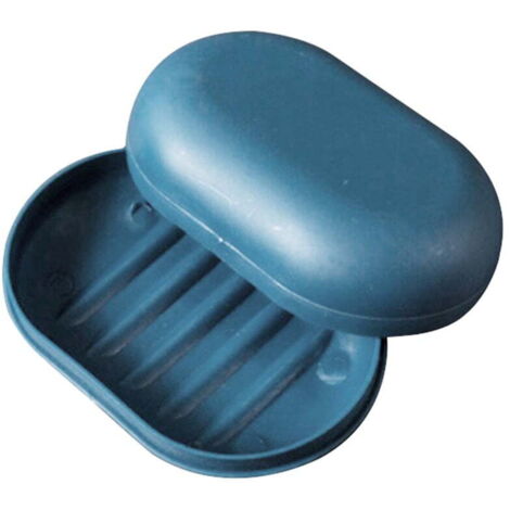 Set di 10 portasapone, scolapiatti da viaggio, box doccia impermeabile, vassoio portasapone con coperchio, portasapone impermeabile per cucina e bagno (blu)