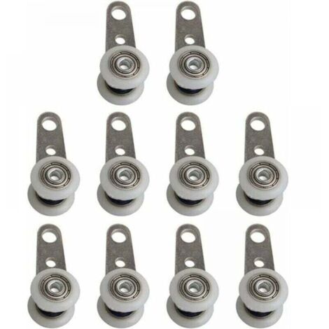 Set di 10 rotelle per finestre a bovindo o porte scorrevoli - Metallo e plastica - 4 x 1,9 cm