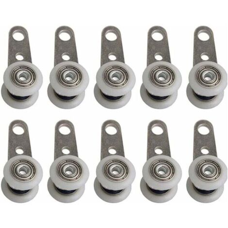 Set di 10 rotelle per finestre a bovindo o porte scorrevoli - Metallo e plastica - 4,5 x 1,9 cm