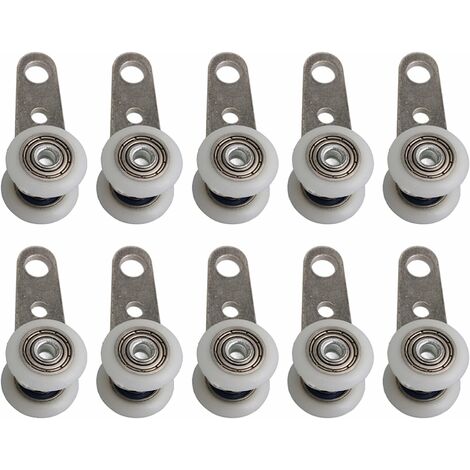 Set di 10 rulli per bovindi o porte scorrevoli - metallo e plastica - 4,5 x 1,9