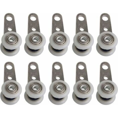 Set di 10 rulli per porte finestre o porte scorrevoli - Metallo e plastica - 4,5 x 1,9 cm