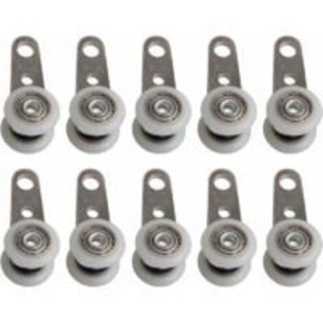 Set di 10 rulli per porte finestre o porte scorrevoli - Metallo e plastica - 4,5 x 1,9 cm