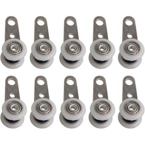 Set di 10 rulli per portefinestre o porte scorrevoli - in metallo e plastica - 4,5 x 1,9 cm