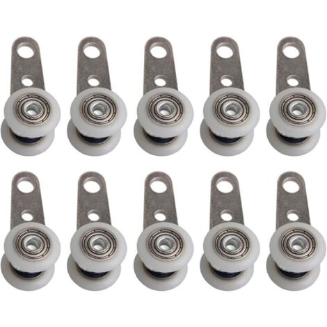 Set di 10 rulli per portefinestre o porte scorrevoli - in metallo e plastica - 4,5 x 1,9 cm