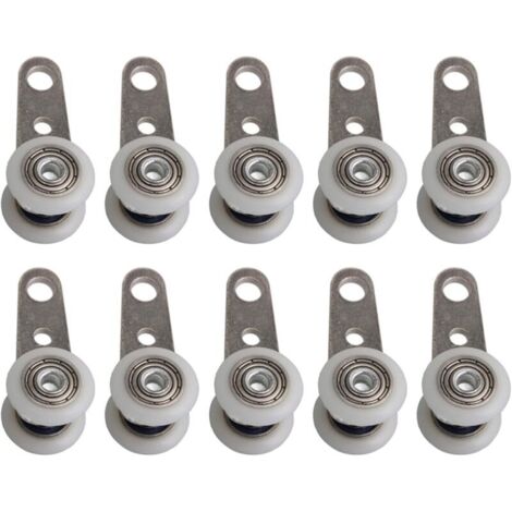 Set di 10 rulli per portefinestre o porte scorrevoli - in metallo e plastica - 4,5 x 1,9 cm