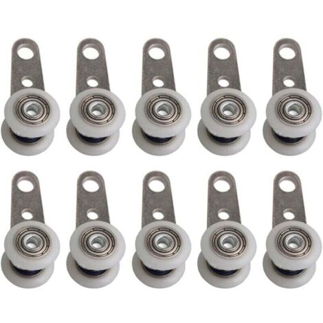 Set di 10 rulli per portefinestre o porte scorrevoli – metallo e plastica – 4,5 x 1,9 cm