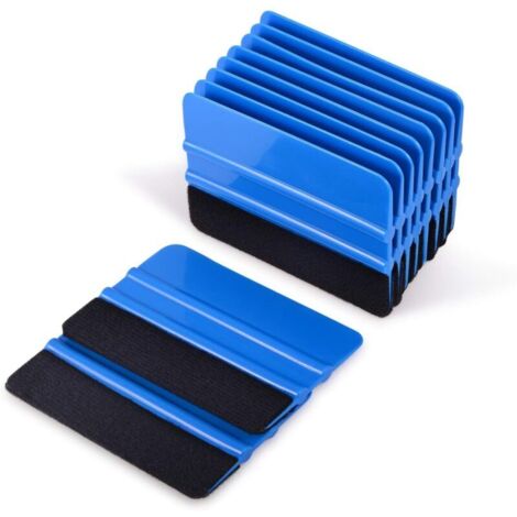 Set di 10 spatole per vinile con bordo in feltro, strumento per lisciare la carta da parati, spatola per pellicole per finestrini da 4 pollici, raschietto per vinile per auto con bordo in feltro in te