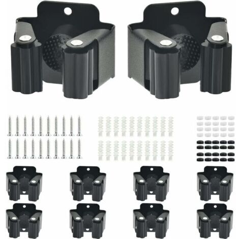 Set di 10 supporti per scope da parete, supporto per elettrodomestici in acciaio inossidabile, supporto per attrezzi da giardino da parete, supporto per scope, scopa da parete, gancio per stampelle da