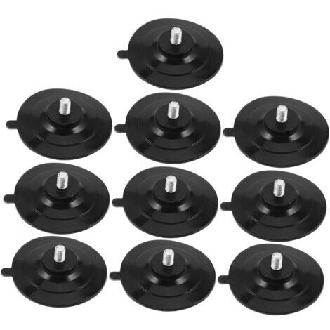 Set di 10 ventose in metallo per finestre con viti in plastica nera