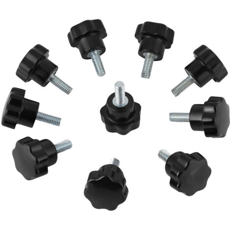 Set di 10 viti a testa stellare in plastica M516, accessori per macchine utensili, nere
