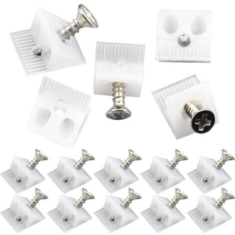 Set di 100 connettori stabilizzatori per cassetti, ideali per riparare mobili cedevoli. Viti incluse per fissare cassetti e ripiani.