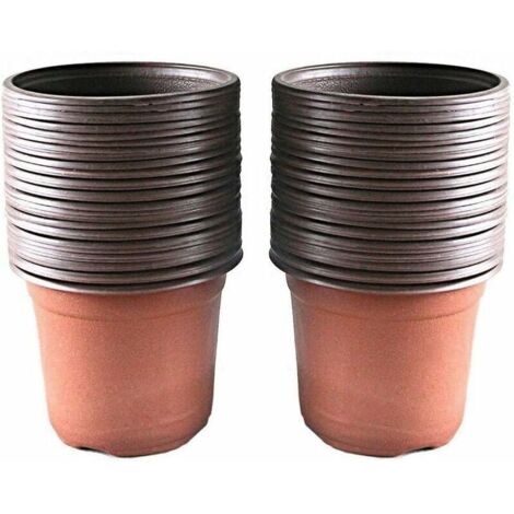 Set di 100 vasi in plastica per piantine e piante, 10 cm