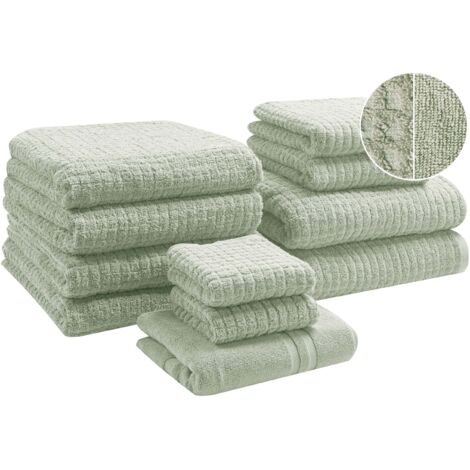 Set Asciugamani Lusso 8 Pezzi 100% Cotone 550g/m² - 2 Teli Bagno, 4 Asciugamani, 2 Ospiti - Morbidi E Assorbenti, Grigio Scuro - 5