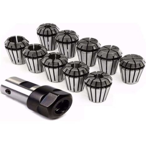 Set di 11 mandrini a molla ER16, prolunga motore ER16A (diametro interno 8 mm) + 10 supporti (da 1 a 10 mm), set di mandrini per fresatura ER16