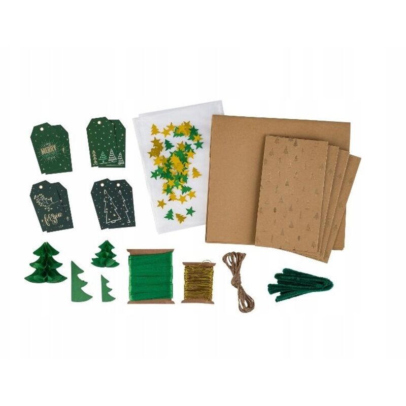 Set di 115 confezioni regalo natalizie Crelando (verde)