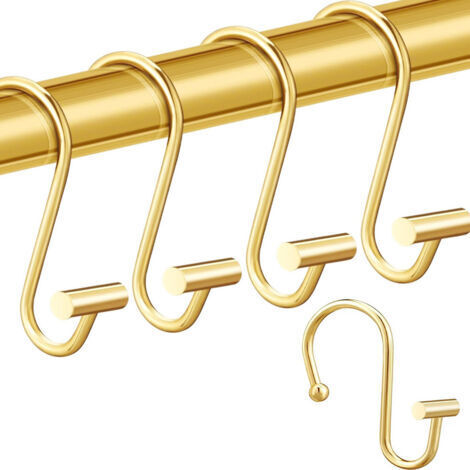 Set di 12 anelli decorativi in ottone per tende da doccia, adatti per aste da doccia.
