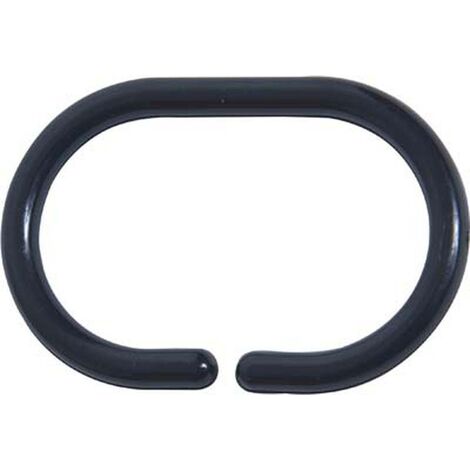 Set di 12 anelli per doccia in pp - nero - Tendance