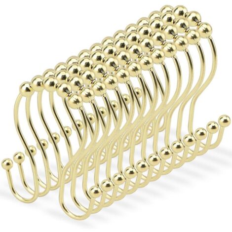 Set di 12 anelli per tenda da doccia - Anelli per tenda da doccia - Ganci per tenda da doccia - Adatti per aste da doccia - Facili da far scorrere - Ideali per appendere una tenda da doccia, 69x50mm