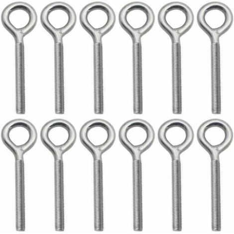 Set di 12 bulloni ad occhiello in acciaio inossidabile 304, viti ad anello avvitabili per altalena da esterno - M4