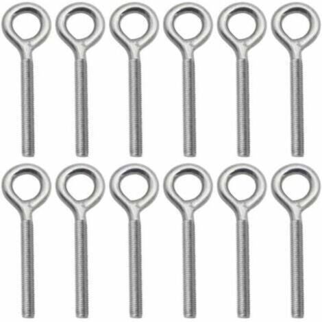 Set di 12 bulloni ad occhiello M5 in acciaio inossidabile 304 con viti ad anello per altalena da esterno