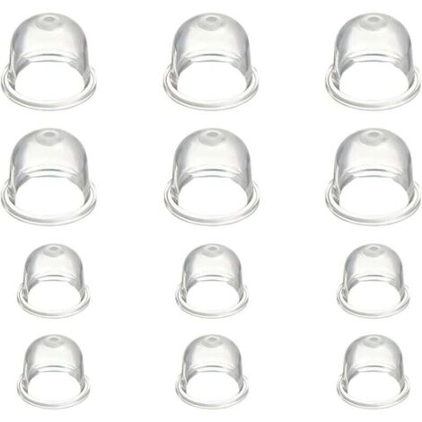 Set di 12 coppette per carburatore (19 mm e 22 mm), pompa di adescamento del carburante, iniettore di carburante per motosega, soffiatore, tosaerba (trasparente)