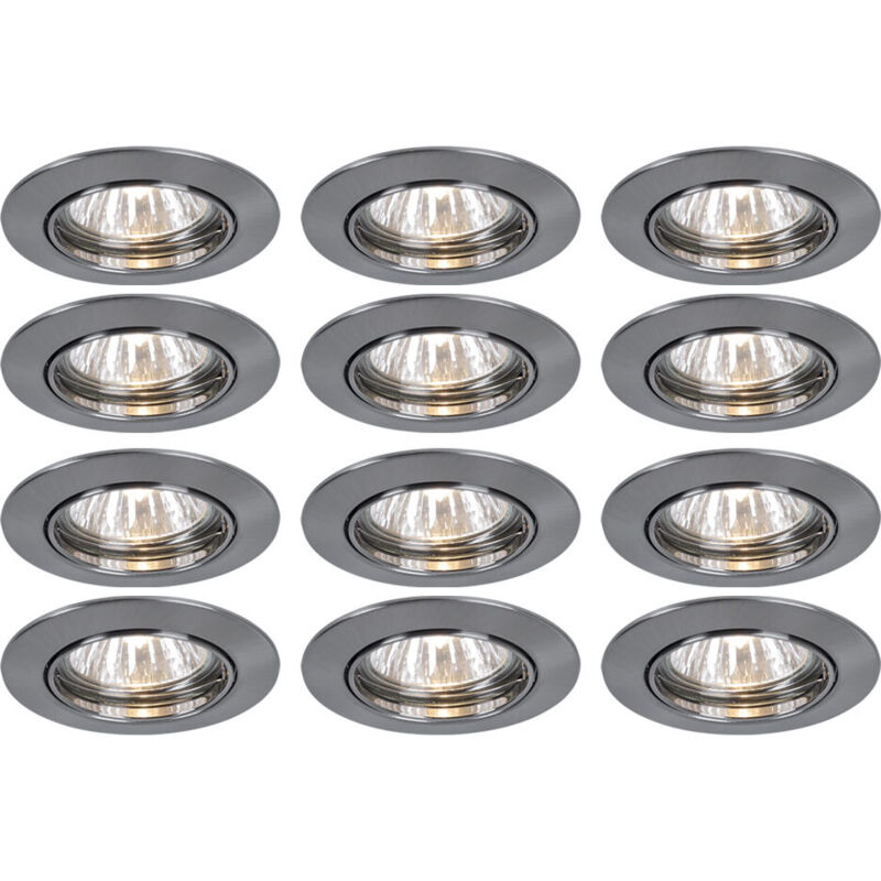 Etc-shop - Set di 12 lampade da incasso per camera degli ospiti faretti faretti alu luce regolabile rotonda