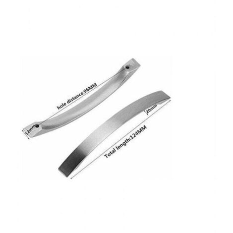 Set di 12 maniglie per mobili da cucina in acciaio inossidabile, distanza tra i centri 96 mm - Maniglie per porte cromate - Maniglie per porte in nichel spazzolato