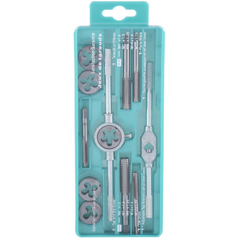 Set di 12 maschi e filiere M6-M12 con impugnatura e chiave