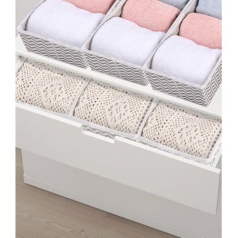 Set di 12 organizer per cassetti in tessuto non tessuto, scatole portaoggetti pieghevoli in tessuto, ideali per riporre vestiti, biancheria intima, calze, giocattoli, oggetti vari, ecc.