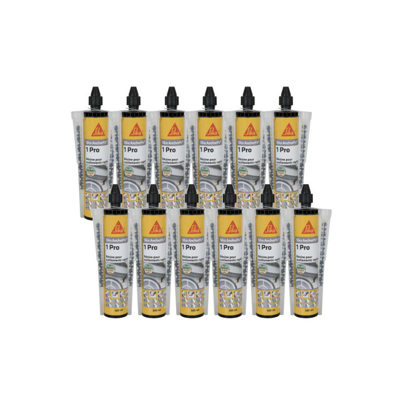 Image of Set di 12 sigillanti chimici rapidi SIKA Anchorfix-1 Evolution - Grigio - 300ml