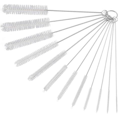 Set di 12 spazzole per la pulizia del tubo di aspirazione, tra cui spazzole per la pulizia delle bottiglie da 21 cm e spazzole in nylon per tubi flessibili, adatte a tazze, bicchieri, bottiglie, ecc.