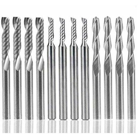 Set di 12 utensili combinati con punta sferica, a doppio taglio, per officina.