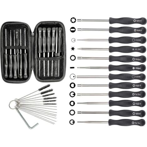 Set di 12 utensili per la messa a punto del carburatore e custodia per il trasporto per piccoli motori a 2 tempi per motoseghe Poulan, Husqvarna, STIHL ed Echo Trimmer