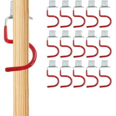 Set di 15 ganci da parete per attrezzi da giardino - Per attrezzature da giardinaggio, sedie pieghevoli, scale