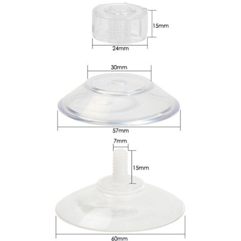 Set di 15 ventose senza foratura per cucina, camera da letto, bagno, ufficio, armadi, campeggio all'aperto, decorazioni fatte a mano (60 mm)