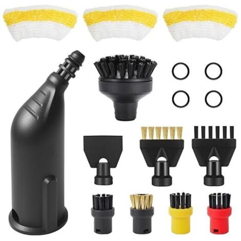 Set di 16 accessori applicabili ai pulitori a vapore Karcher Easyfix SC1 SC2 SC3 SC4 SC5: ugello di prolunga, spazzola per fughe, spazzola rotonda, raschietto, sigillanti, panni in microfibra